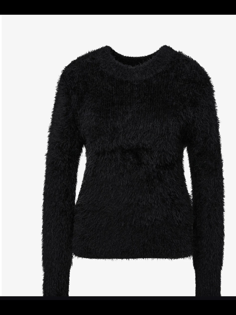 Sanctuary Fuzzy Crew Neck Sweater in Black
